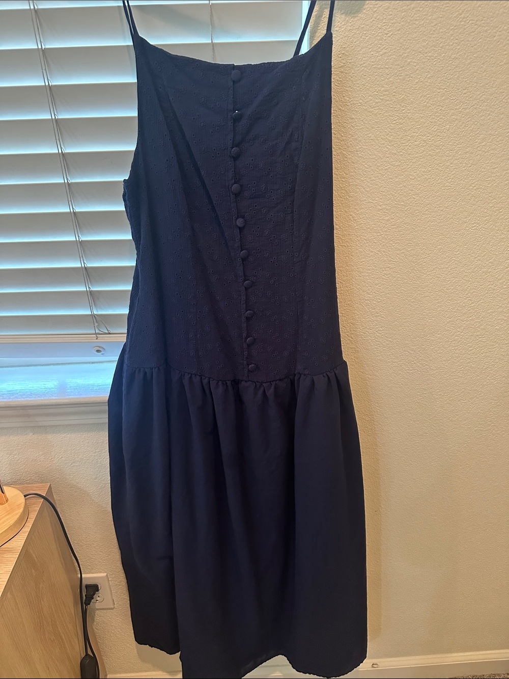 wild fable Navy Button-Front Midi Dress